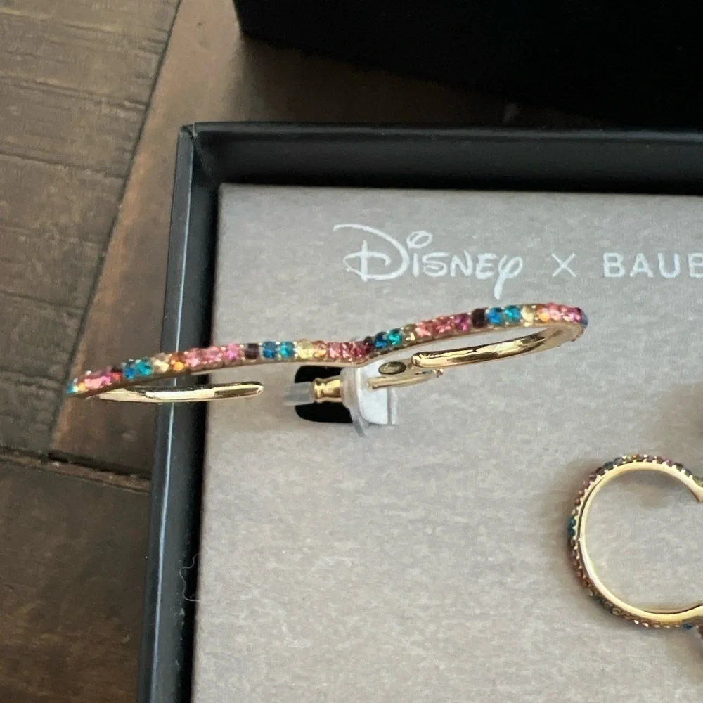 Disney x Baublebar Mickey Mouse Outline Multi Color Rhinestone Earrings NIB!